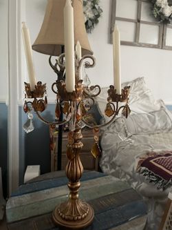 Bronze With Crystal Chandelier 4 Candles