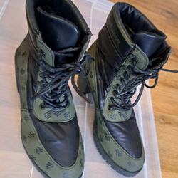 VTG 90s Rocawear Woman's Platform Boots SZ 8 Green/Black Logo Good Condition 
