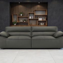 New Sofa Grey Leather 