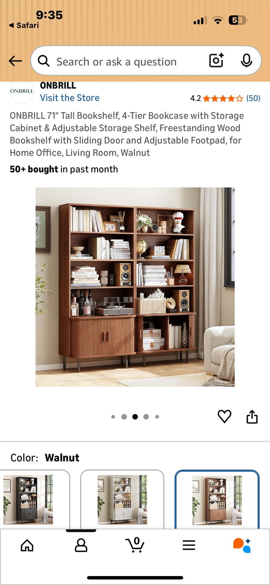 Basically New Bookshelves- Walnut From Amazon
