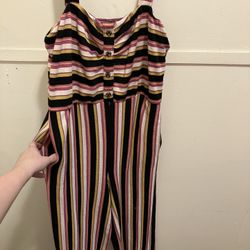 Striped Bodysuit w/pockets - Size L