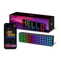 Cube Smart Lamp, 16 Million Colors Option LED Cube Lamp, Dynamic Lighting, Music Flow, Clock, Text & Emoji Modes, WiFi Connected, APP Control Desk Lig