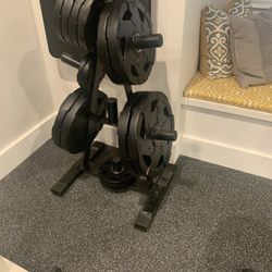 245 lb Rubber-Coated Weight Set and more (dumbbells, kettlebells)