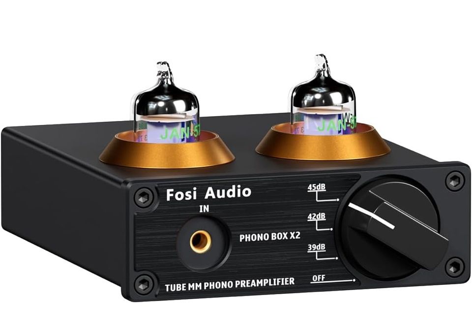 Open Box Fosi Audio Box X2 Phono Preamp, Mini Stereo Audio Hi-Fi Preamplifier with Gain Gear, PreAmplifier for MM Turntable Phonograph and Record Play