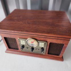 *** Victrola 8-in-1 Bluetooth Record Player & Multimedia Center, Built-in Stereo Speakers - Turntable, Wireless Music Streaming, Real Wood | Mahogany
