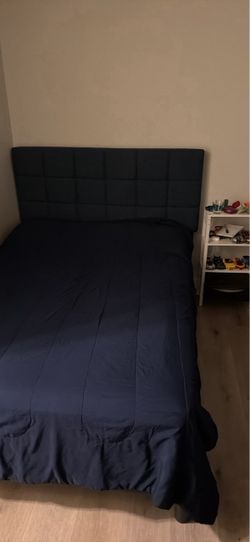 Full/Queen Bed Frame with Upholstered Headboard