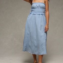 American Eagle Corded Smocking Midi Dress