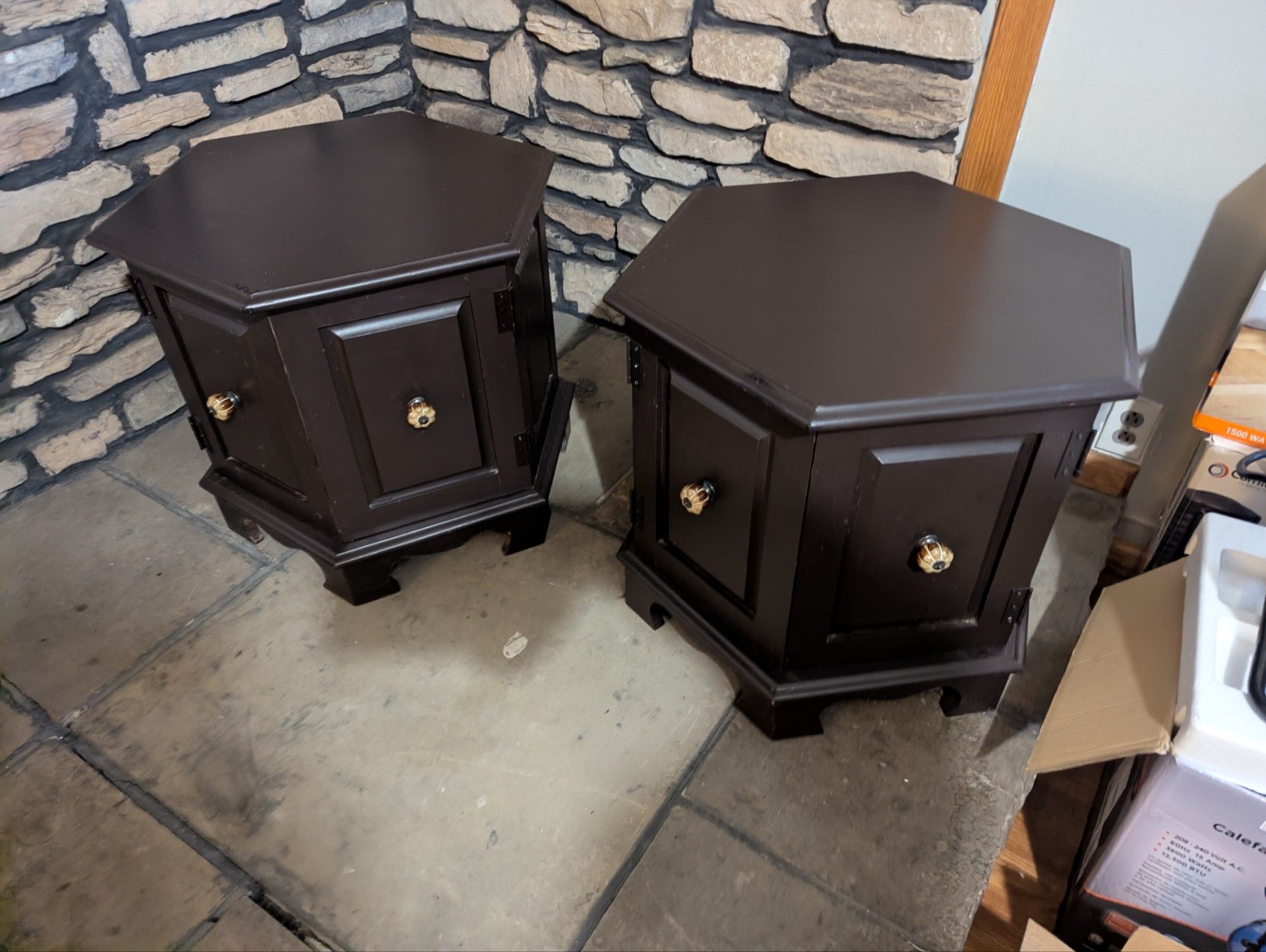 22x22 fancy matching rustic style end tables