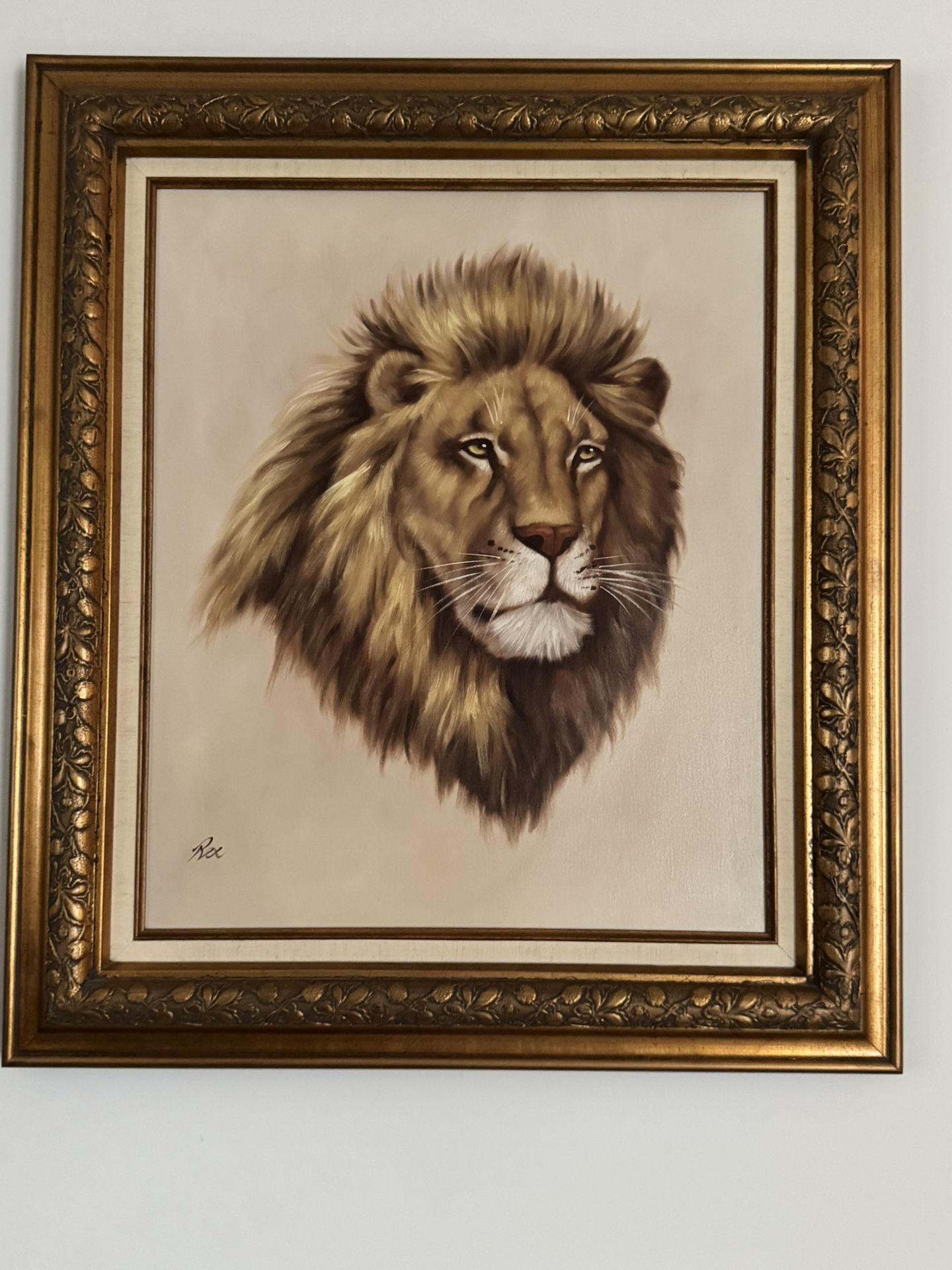 Gorgeous Framed Lion Painting  