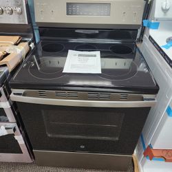 30 in. 5 Burner Element Smart Free- Standing Electric Convection Range in Slate w/ EasyWash Oven Tray, No- Preheat Air Fry