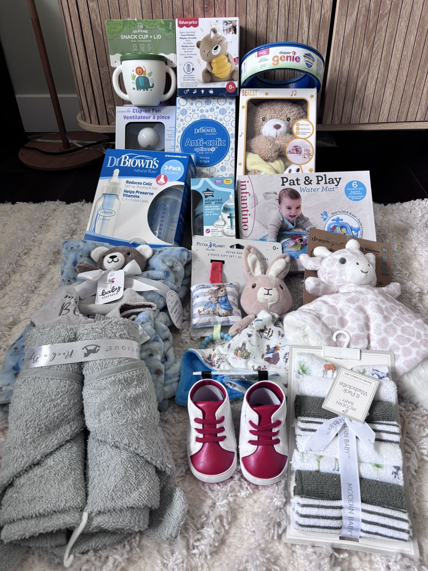 Baby Stroller Items Diapers Bottles