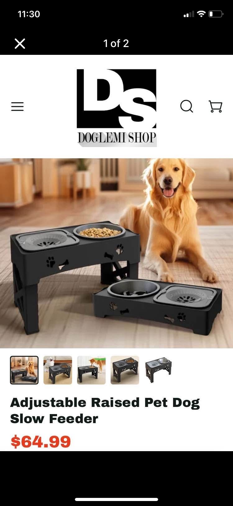 Adjustable Raised Pet Dog Feeder