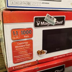 2  1.1 ft.³ 1000 W magic chef countertop microwave oven $45 each