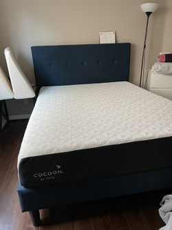 Royal Blue Queen Bed Frame Upholstered