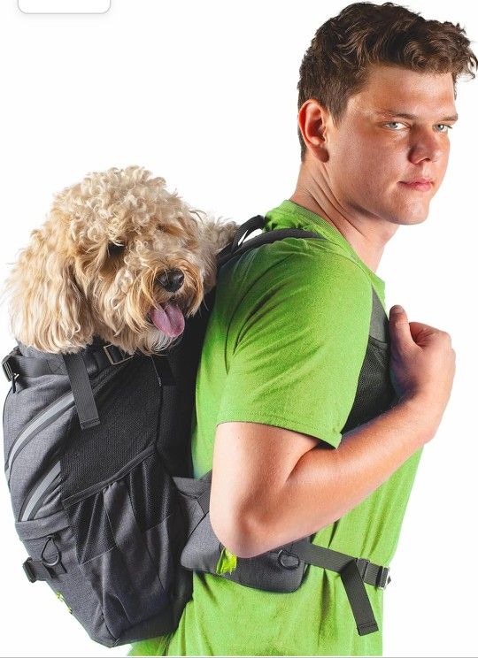 FUR CADET Plush and Comfy Dog Carrier Backpack for Hiking and Selfie-Worthy Adventures, Loaded with Pockets, Collapsible Dog Bowl and Potty Bags, Prem