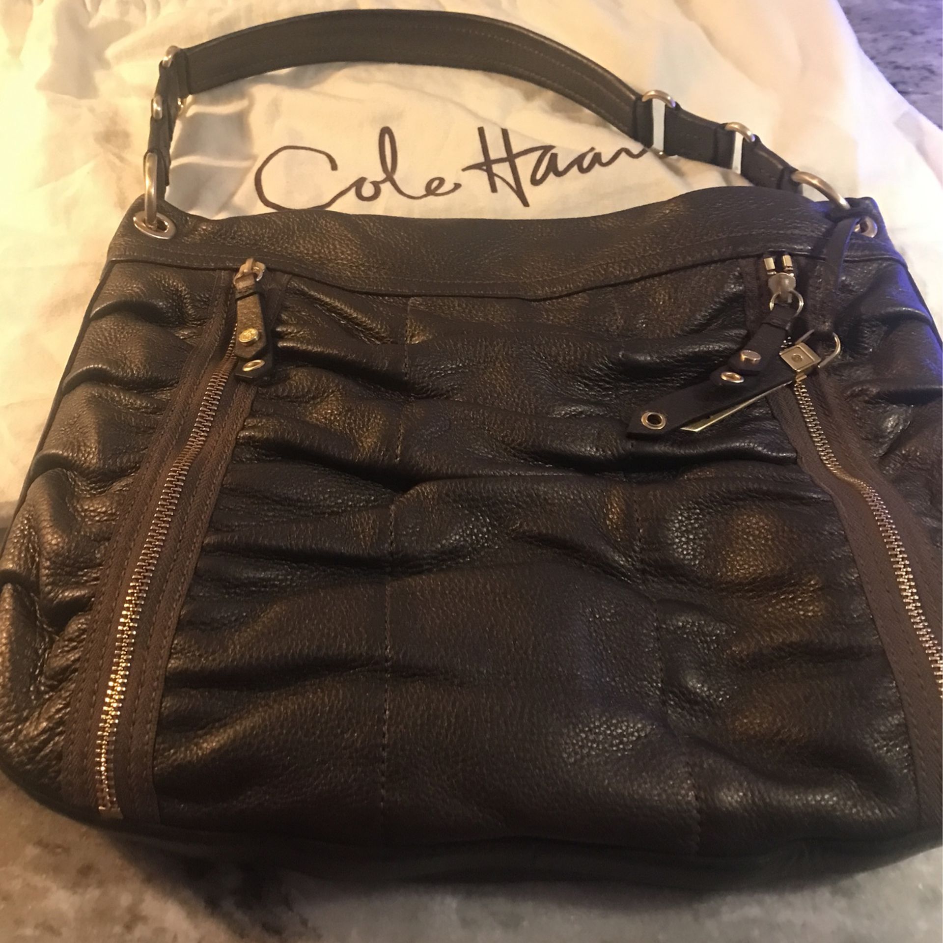 Cole Haan Brown Leather Hobo 