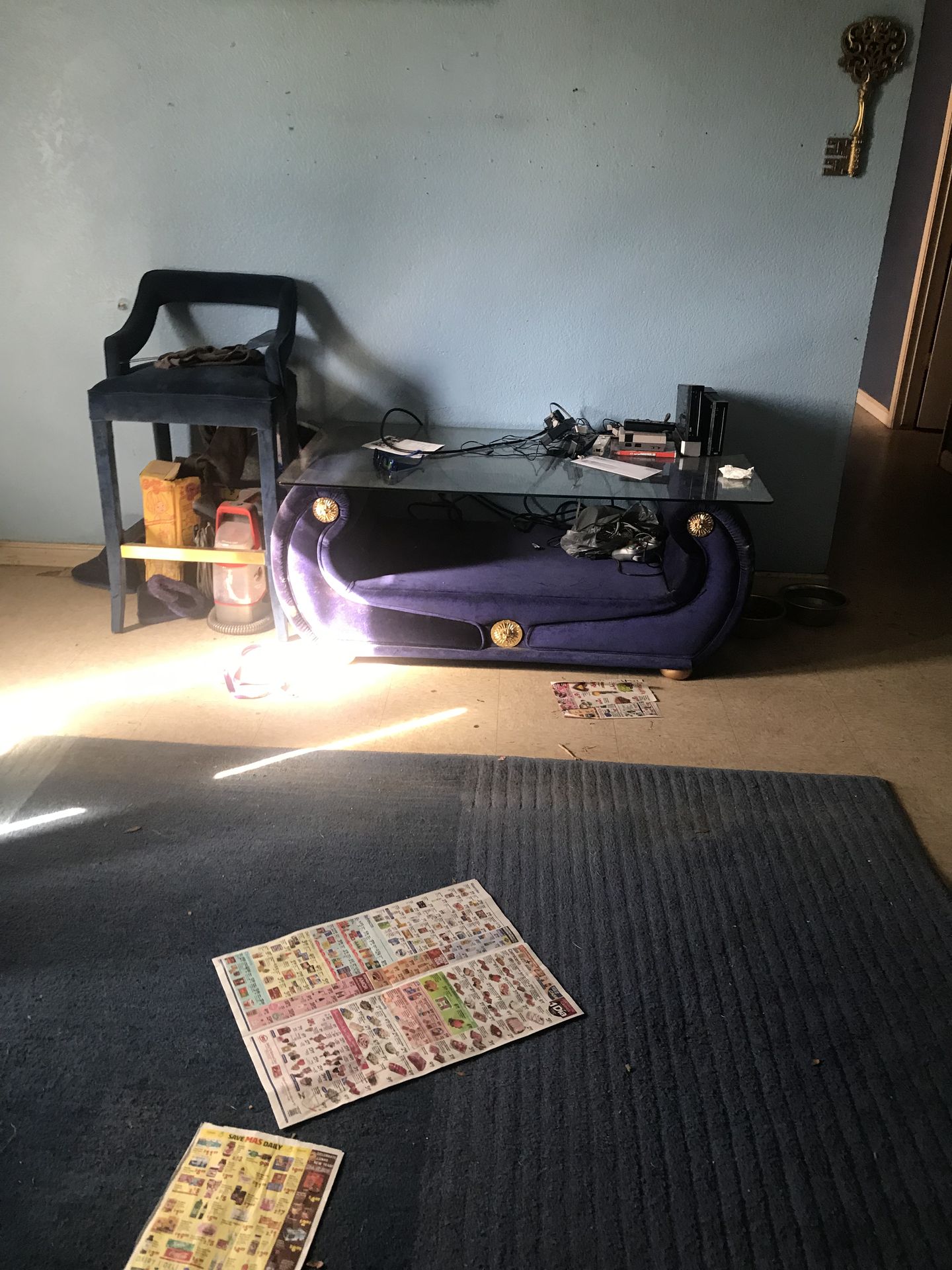 Complete living room set blue $800