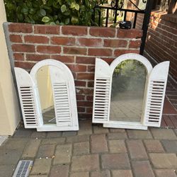 Decorative Wood Shutters With Mirror