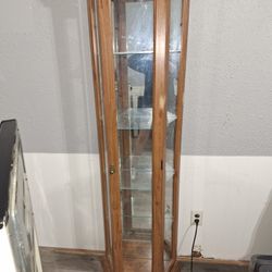 Tall Glass Shelves Cabinet 