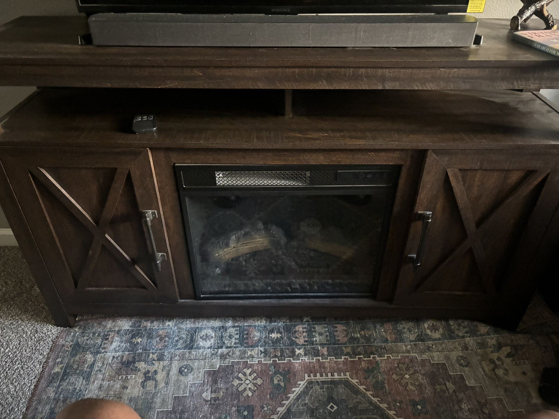 TV Stand with Remote Fireplace/Heater $200