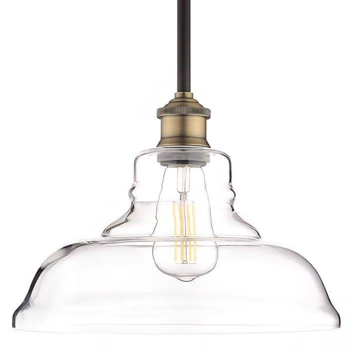 Linea di Liara Lucera Modern Farmhouse Pendant Light Fixture Ceiling Hanging Large Glass Pendant Lighting
