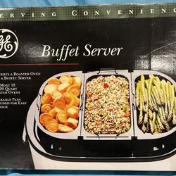 Z11 GE BUFFET SERVER 168977 3 REMOVABLE STACKABLE PANS CONVERTS 18/20 QT ROASTER