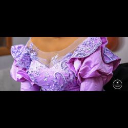 Beautiful Purple Beaded Lace