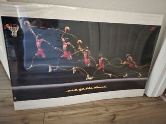 "Nike Art of the Dunk" 1992 laminated poster featuring Michael Jordan 21x35.5