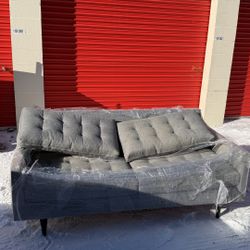 Petrie Apartment Sofa – Modern Gray Fabric Couch