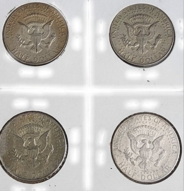(4) 1967 40 Percent Silver Kennedy half dollars