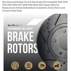 Toyota 4Runner 2010-2023 Front Rotors and pads