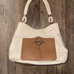 Cream canvas Michael Kors shoulder bag