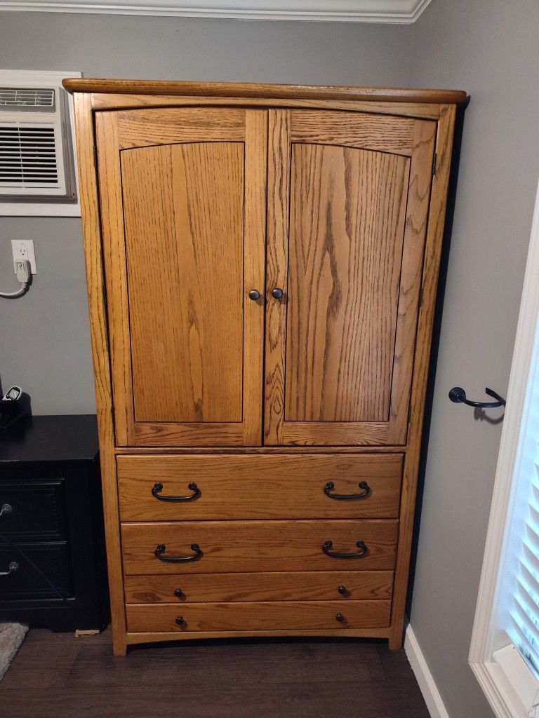 Black Hawk Solid Oak Armoire In Great Condition!