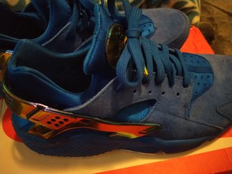 NIKE AIR HUARACHE RUN PRM QS x UNDEFEATED COBALT BLUE Size10