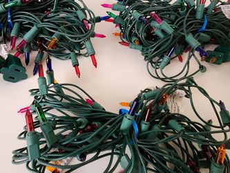 3pack Lights Multi-Color Blue Red Green Purple Orange Color Lights, Green Wire, Indoor/outdoor