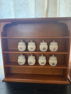 Lenox Pooh Collectors Canister/ Spice Jars Vintage With Shelves