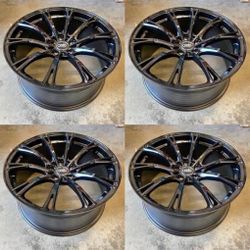 New 19 Inch Audi Style Rims Wheels 19x8.5 +35 (5x112) Gloss Black