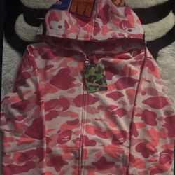 Pink Bape Hoodie Size: M