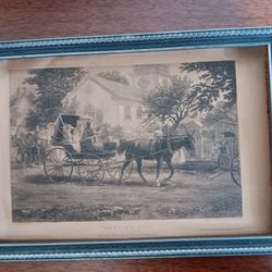 Antique Victorian Frame And Inkblock Print