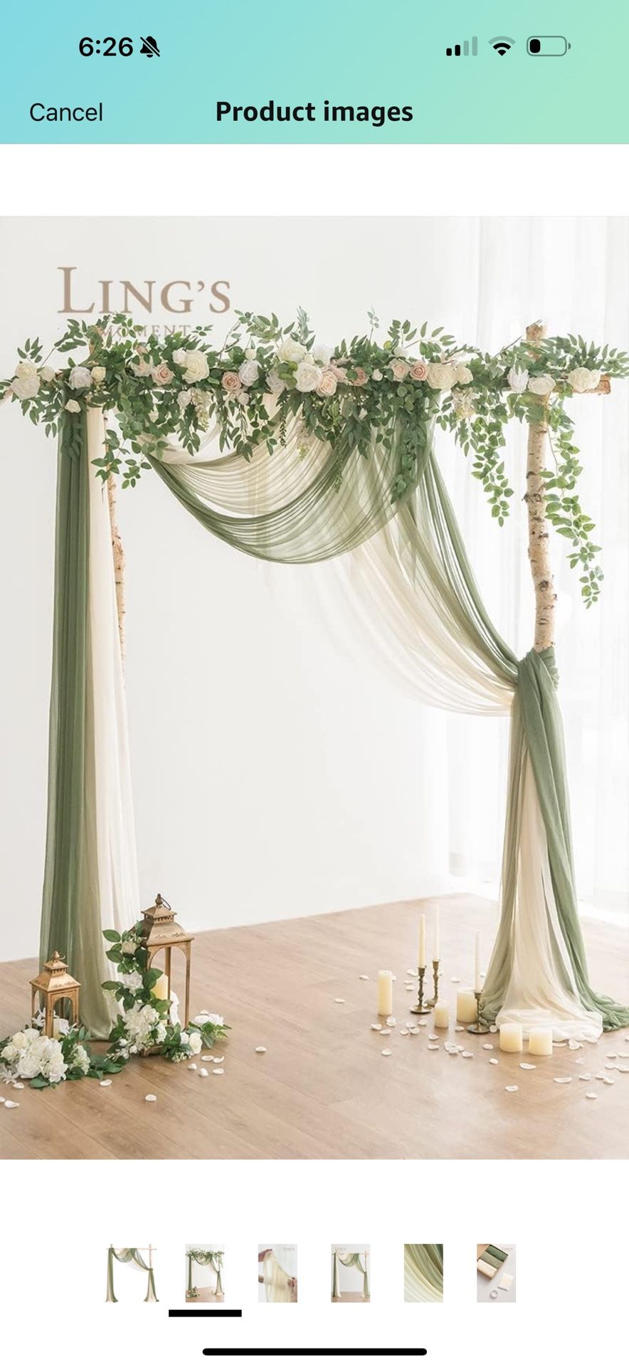 Ling's Moment Deluxe Wedding Arch Draping Fabric, Easy Hanging Chiffon Sheer Drapes, Wrinkle Arbor Backdrop Durable Wedding Decorations for Ceremony O
