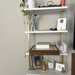 Gold & White Bookshelf