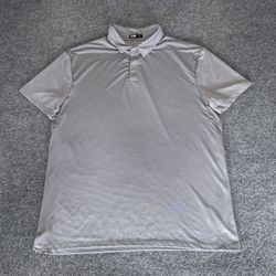 Barbell Polo Shirt Mens XL Gray Short Sleeve Performance Athleisure Golf Stretch