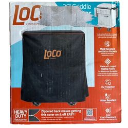 LOCO Griddle Grill Cover 26" W With Zippered Back and Rip Resistant in Black