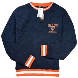 FOCO Chicago Bears Standard NFL Logo Sherpa Crewneck Sweater, Large *NEW*