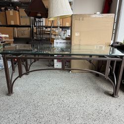 Glass And Metal Coffee Table