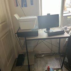 Desk Top Computer And Desk 