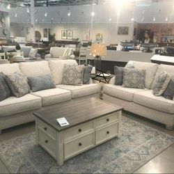 🆕Traemore Linen Sofa And Loveseat👉$10 Down Payment Financing and delivery Available 
