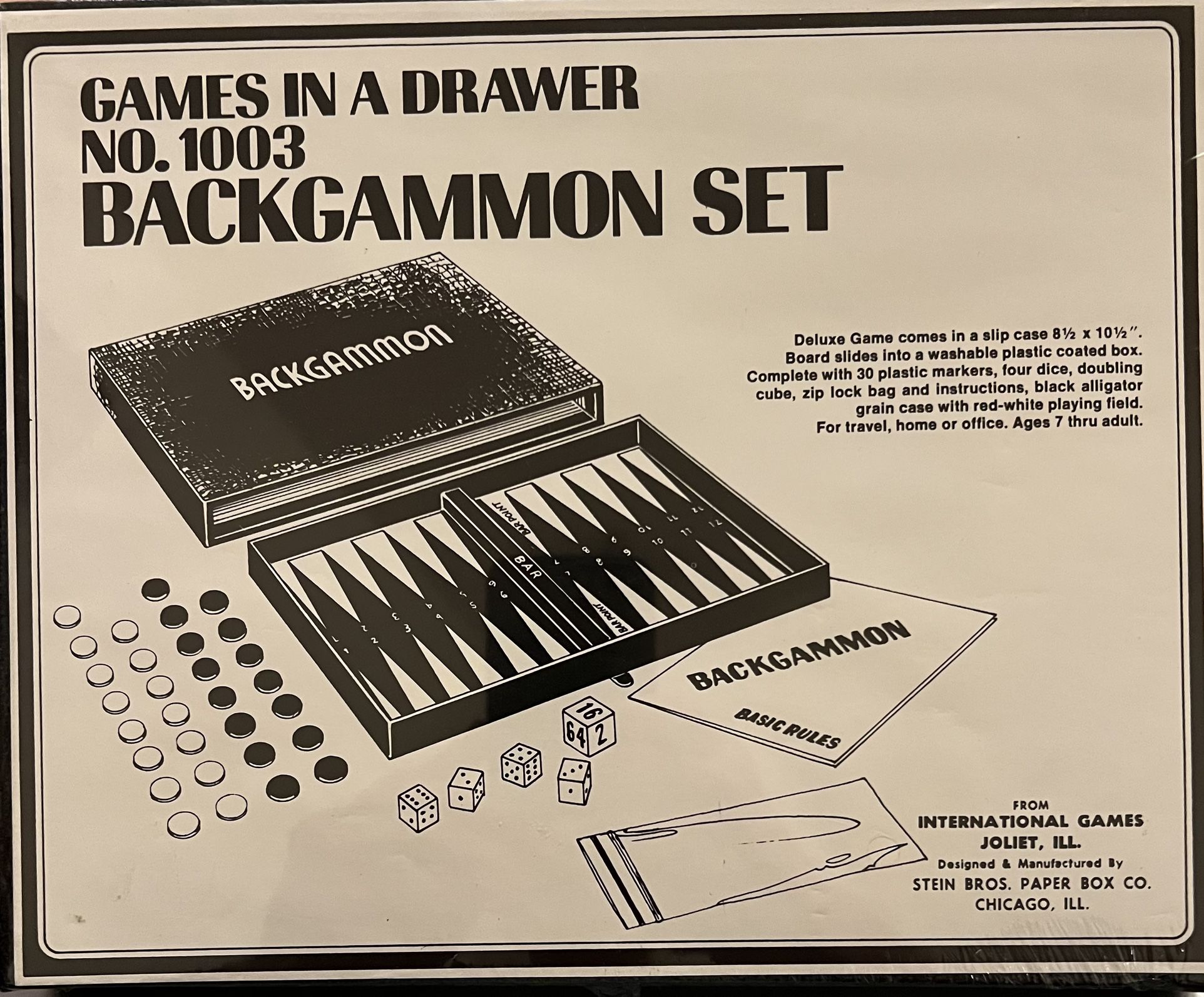Vintage Backgammon Set Brand New (unopened)