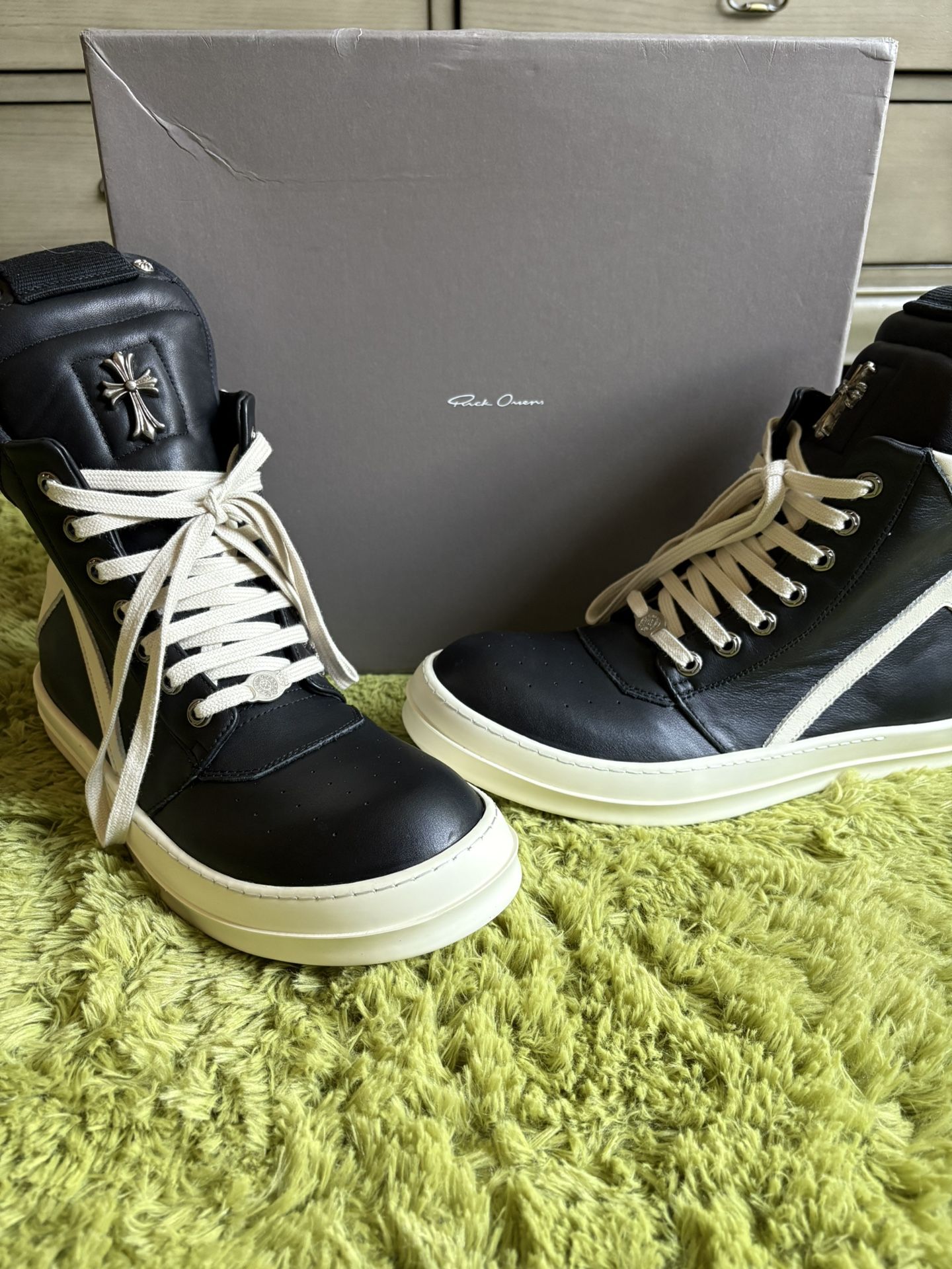 RICK OWENS GEOBASKETS X CHROME HEART