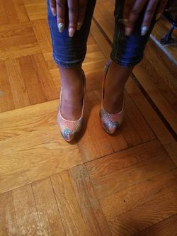 Multi colored sexy shoe Size 8 shoe